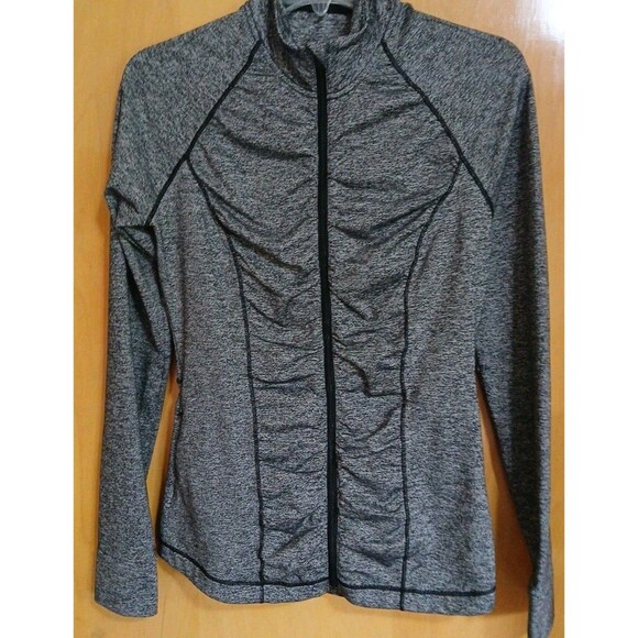 Victoria's Secret Sexy Knockout Sport Full Zip Ruched Jacket Women S Dark Gray - Picture 2 of 16